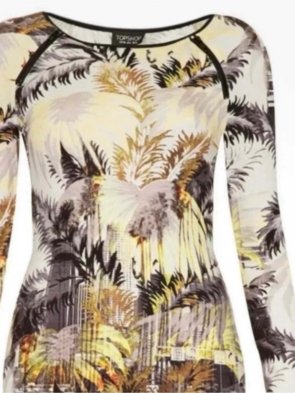 ❤️ TOP SHOP Tropical Print Long Sleeve DRESS - Picture 5 of 9